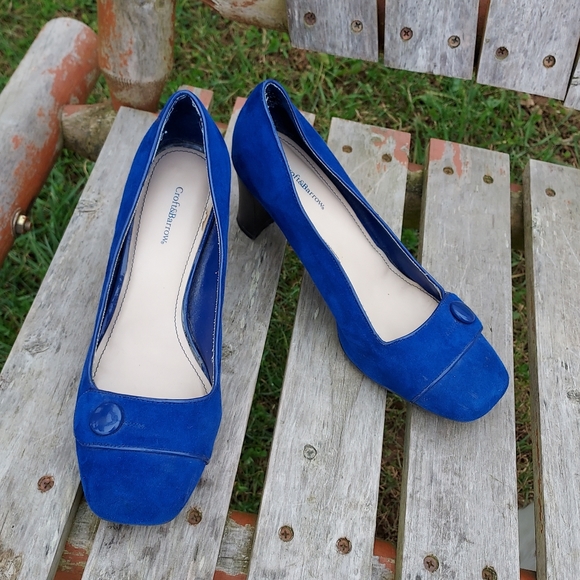 croft & barrow Shoes - Croft & Barrow Women's Square Toe Blue Heels.